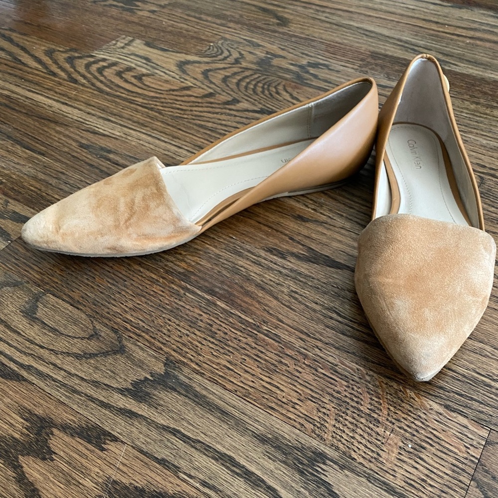 Calvin Klein Harmonia D’orsay Flat Camel Suede/Leather